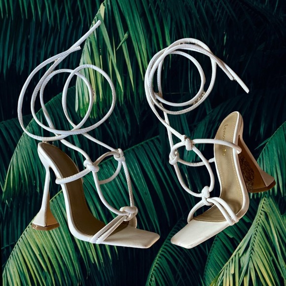 lemonade Shoes - Lemonade white heeled gladiator sandals